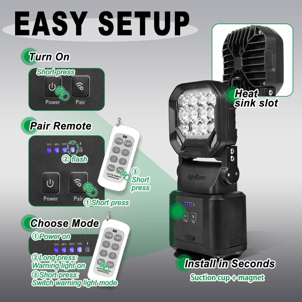 AgriEyes AG-L011B Magnetic Work Light with Remote
