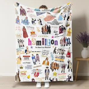 Hamilton Musical Soft Warm Blanket For Home Sofa Bedroom Dorm Couch Office Car Travel Bed Room Decor All Season Men Women and Gift Kids Birthday Gift