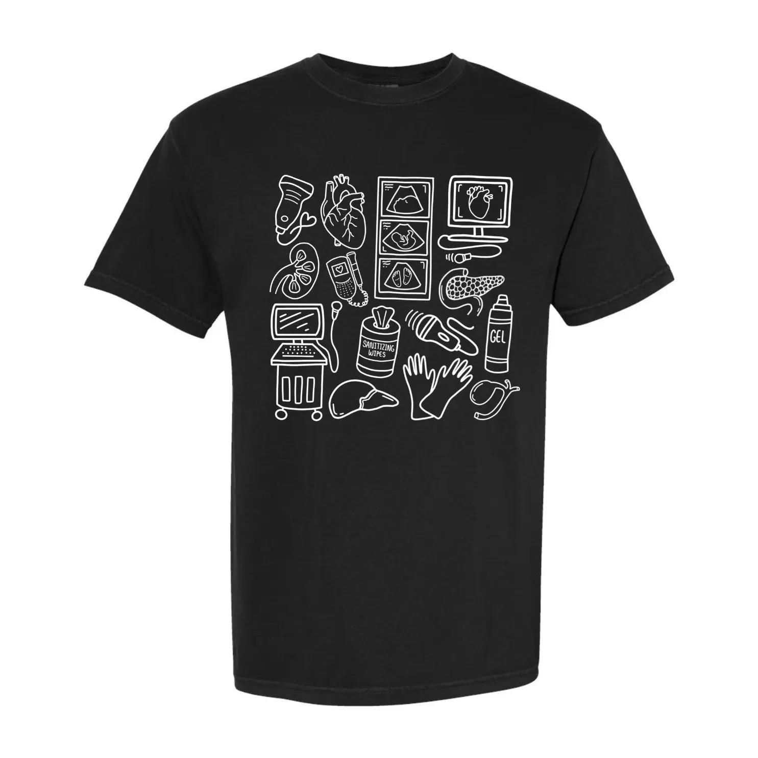 Ultrasound Doodles Tee | Sonography T-Shirt | Ultrasound Tech