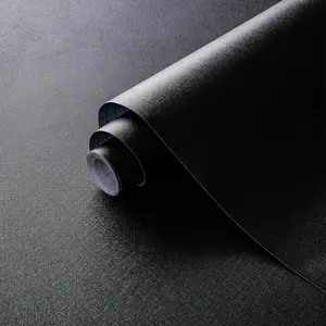 Extra-Thick Black Peel & Stick Wallpaper 17.7"x236" – Embossed Renter-Friendly Modern Vinyl Contact Paper for Walls, Countertops & Bedroom Décor