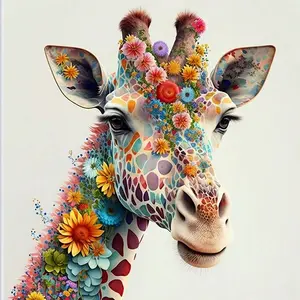 1pc Diy 5d Diamond Painting Kit Of A Deer & Flower Pattern, Full Drill Round Diamond Dotz Mosaic Kit With Tools, Diamond Art Tools, Diamond Embroidery Craft Gift For Adult Beginner, Home Decor, Birthday Present