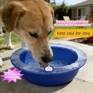 1 Pet Cold Ice Bowl | Reusable frozen drinking water feeder, long-lasting cooling design, suitable for cats and dogs in summer drinking water and snack feeding, no batteries required