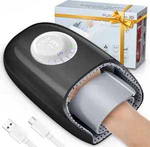 【Fathers Day Gifts for Dad】Hand Massager with Heat and Compression, 3D Machine for Hand and Finger Relief, 6 Levels Pressure Point Therapy for Wrist & Palm Kneading, Gifts for Women, FSA Black