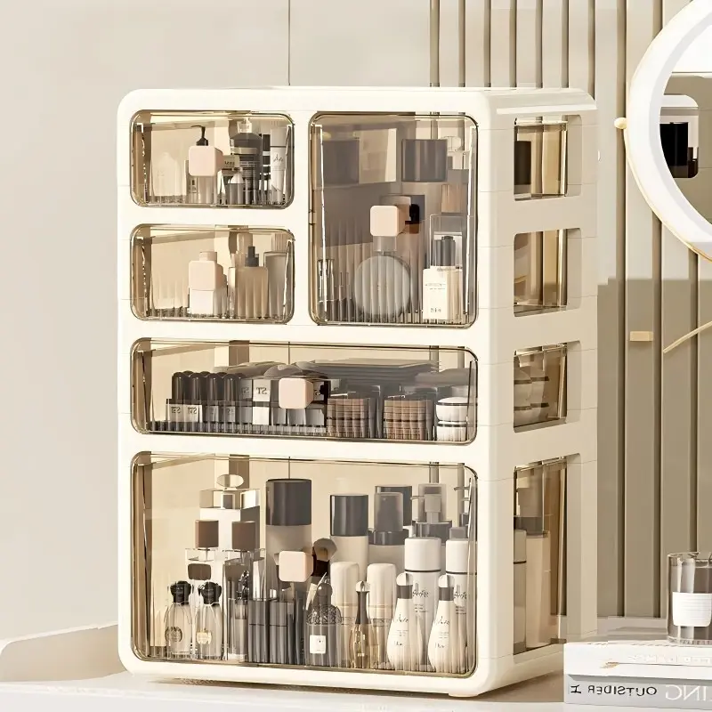 Cosmetic Storage Box Drawer Type, Makeup Organizer Cabinet for Desktop, Luxurious Multi-Layer Office Shelf, Skincare Display Rack, Cosmetics Organizer Storage, Multilayer Storage, Cosmetic Organizers