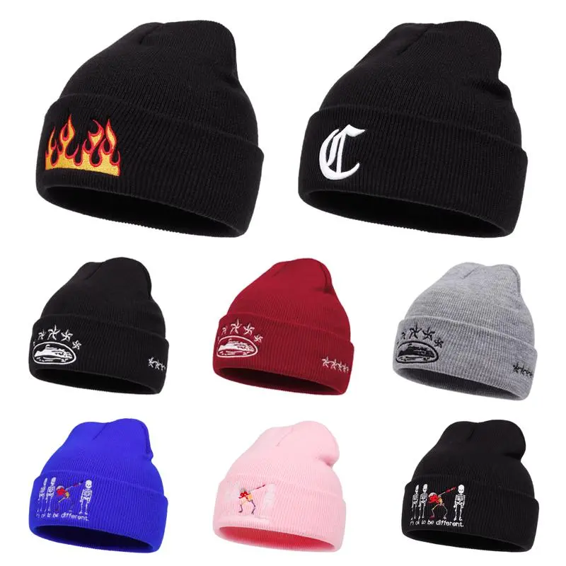 NEW HATS Multi style letter embroidery Beanie Hat Everyday Wear Keep Warm Durable Knitted Hat Hip Hop Skullcap Brimless Cap