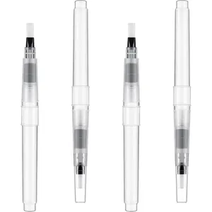 4 Pieces Pencil Style Envelope Moistener, Stamp Moistener with Nylon Brush Head Mailing Letter Sealer Envelope Licker for Office Classroom, Clear