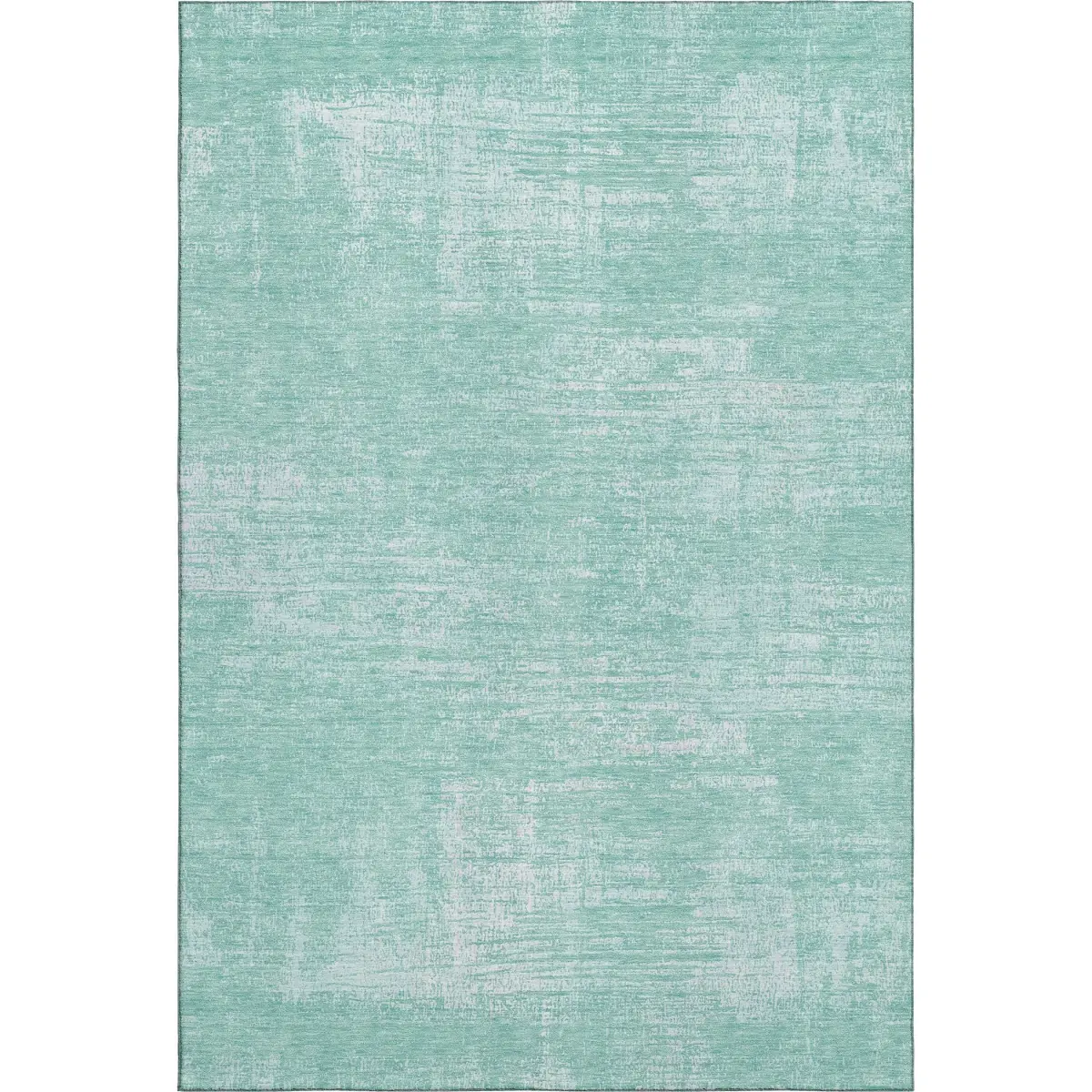 HomeRoots 667150 10x14 ft. Turquoise & Ivory Abstract Rectangular Area Rug, Machine-Washable, Machine-Made, with UV Protection, Rectangular Area Rugs, Machine-Washable Area Rugs
