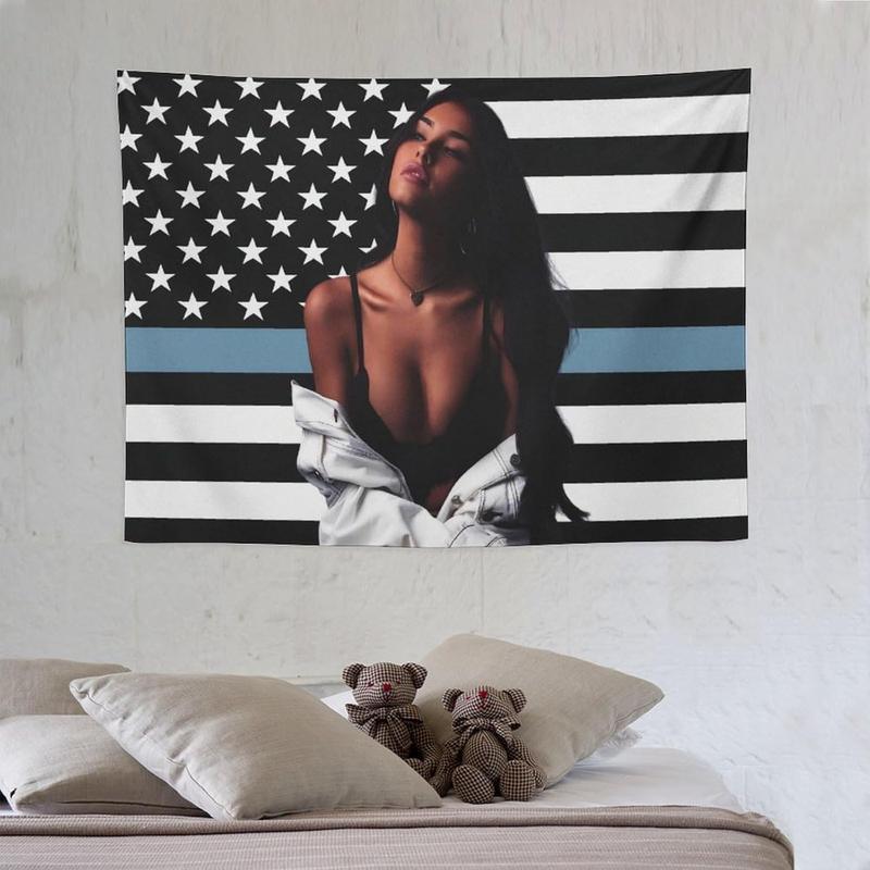 Madison Music Beer Flag Tapestry Soft Flannelette Modern Stripe Design Decorative Wall Art for College Dorm Living Room Party Decoration