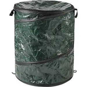 29.5-Gallon Pop Up Outdoor Garbage Can - Collapsible Trash Can for Parties, Yard Waste, or Laundry - Camping Accessories by