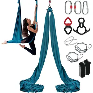 VEVOR Aerial Silk Yoga Swing, Aerial Yoga Hammock Kit with 100gsm Nylon Fabric, Full Rigging Hardware Easy Set-up Guide, Antigravity Flying for All Levels Fitness BodybuildingVEVOR Super Brand Day