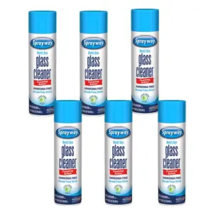 Sprayway 19 oz. Glass Cleaner (6-Pack), glass cleaner, foaming cleaner, streak-free shine, ammonia-free formula, windows, mirrors, glass doors, shower doors, glass tables, quick-drying, no rinse needed, heavy-duty degreasing dissolves grease removes grime