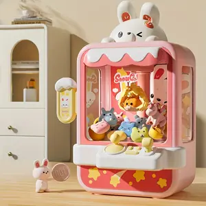 Mini Electronic Rabbit Claw Vending Machine for Kids Girls Boys Ages 3-8 Operated Plush Toy Grabber Prize Dispenser Ideal for Birthdays Christmas