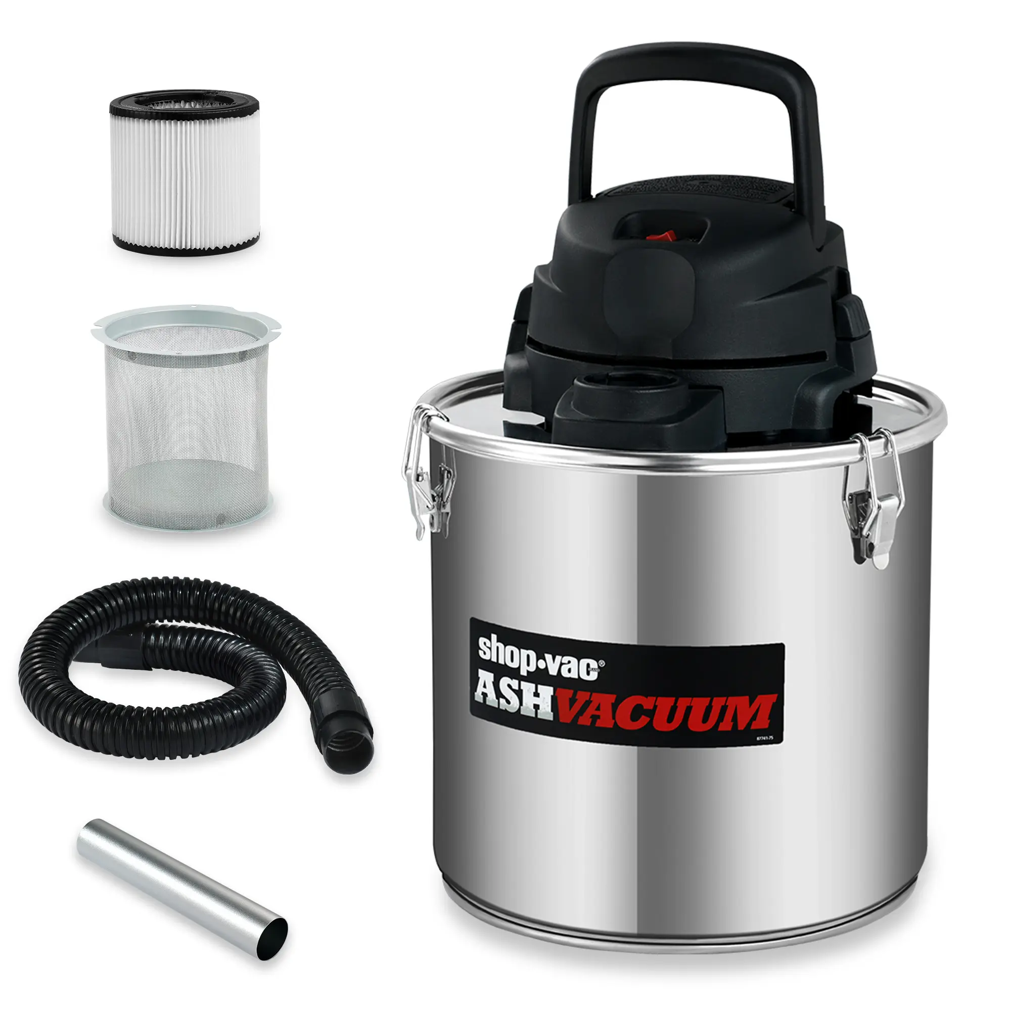 #BacktoSchool Shop-Vac 4 Gallon 2.0 Peak HP Ash Vacuum, 7.0 Amps Ash Vac Cleaner with HEPA Filter, Hose and Accessories for Fireplaces, Wood Stoves, Pellet Stoves and BBQ Grills
