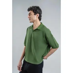 Jacquard Cropped Polo T-shirt