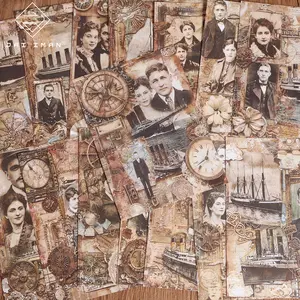 JAIIMAN 32sheets Vintage Romantic Cruise Theme DIY Scrapbook Paper, for Nostalgic Artwork, Card Making, Scrapbooking Supplies, Journaling Supplies, Craft Albums, Diary Accessories, Collage Decoration, Background Pad, Arts Crafts, Scrapbook Accessories