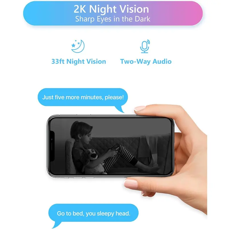 ZOSI C518 3MP 2K Indoor Pan-Tilt Smart Home Security Camera - Corded Power, Plug-and-Play, 2.4G/5G Dual-Band Wi-Fi, Phone App Control, Night Vision, Person Detection, 2-Way Audio, Cloud & Local Storage, 2-Year Guarantee