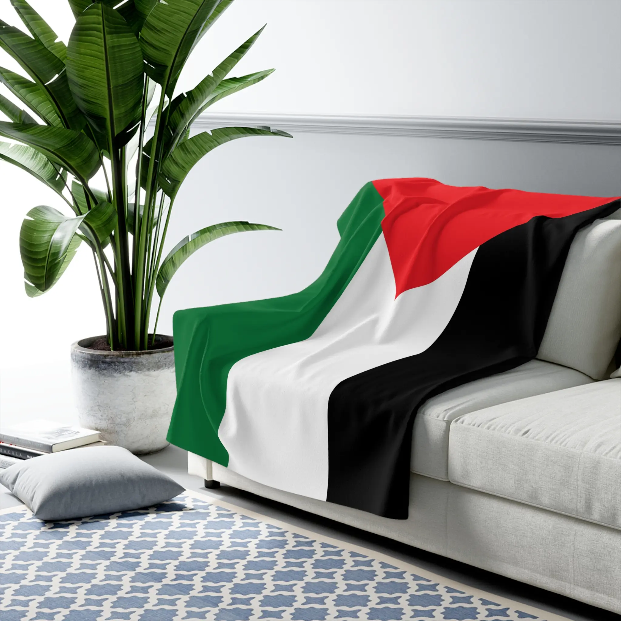 Palestinian Flag Sherpa Blanket, Free Palestine Resistance Flag Soft Fleece Winter Blanket