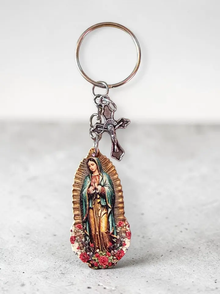 Virgen mary with cross key chain Virgen mary with cross key chain