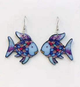 Rainbow Fish Earrings Book Charcter Gift Teacher