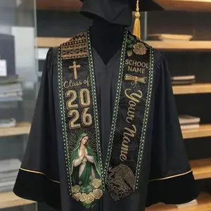 Custom Aztec Mexican Graduation Stole 2026, Mexican Flag Graduation Sash, Mexico Pattern Stole, Virgen de Guadalupe Sash Senior Grad Gift