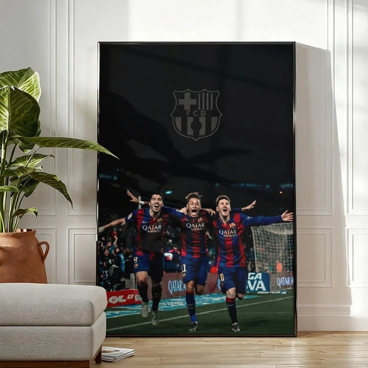 MSN Trio Football Poster – Messi, Suarez, Neymar FC Barcelona Wall Art Print