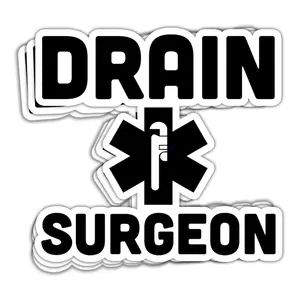 Funny Theme Drain Surgeon Bumper Sticker - Multi-Size Outdoor-Proof Vinyl Car Decals, Car Detailing Products, Office Label for Plumbers, Toolbox Label PQK