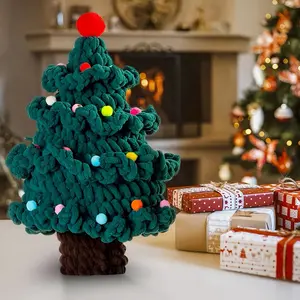 Handmade Chunky Crochet Christmas Tree – Cozy Holiday Plush Décor, Festive Tabletop Ornament