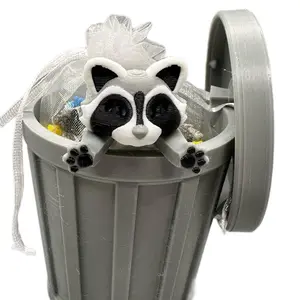 printed Articulating Raccoon and Trash Can Figure Trash Panda Fidget Gift Decor Set animal figurine trash panda room desktop collectible figurine creative decoration desk figure fidget toy Mini Pocket Friends Figurines pocket pet super cut Realistic