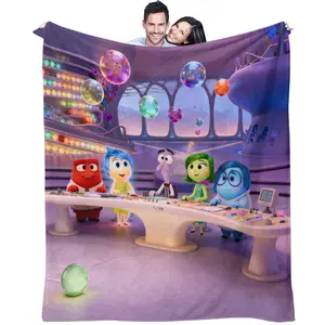 INSIDE OUT patterned blanket, lightweight and warm flannel sofa blanket, suitable for soft blankets in beds, camping, and offices, can be used as children's gifts and holiday gifts