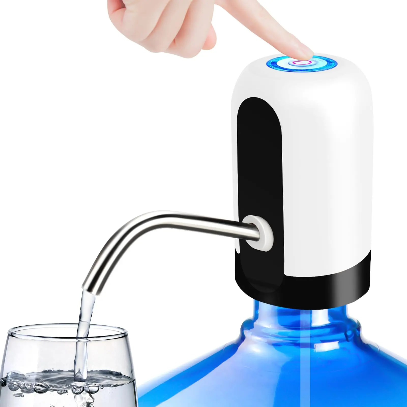 Water Bottle Dispenser for 5/6 Gallon Jugs, Detachable Electric Cold Drink Beverage Pump, Portable Mini Water Pump for Desktop Countertop Home Kitchen