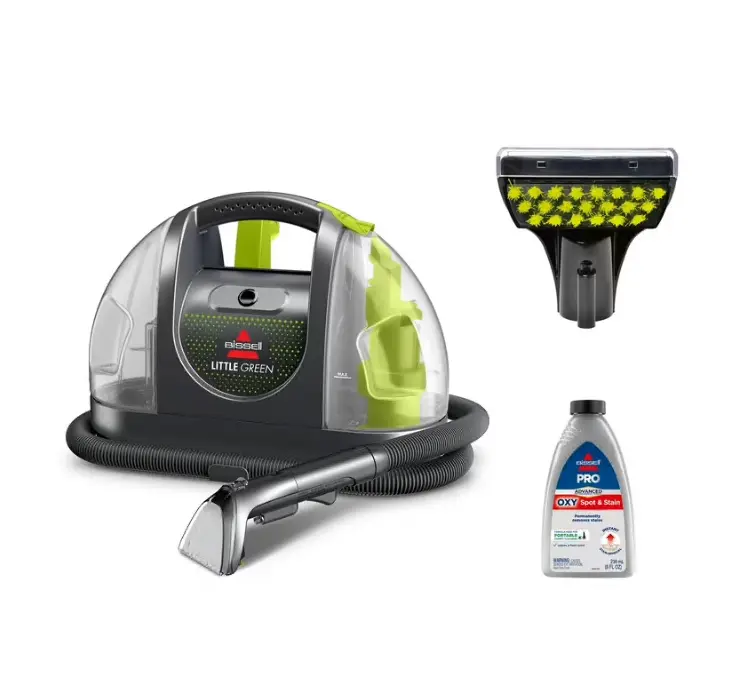 BISSELL Little Green Portable Deep Cleaner, for Carpet, Upholstery, and Auto, Lightweight, Strong Suction, Large Tank Capacity, 3369, Green