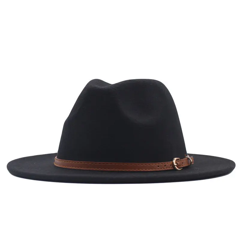 Unisex Wide Brim Fedora Hat with Removable Belt Buckle, Vintage Style Trilby Cap, Fashion Accessory for Men and Women in Multiple Colors Unisex Wide Brim Fedora Hat with Removable Belt Buckle, Vintage Style Trilby Cap, Fashion Accessory for Men and Women in Multiple Colors