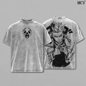 Enjin Gachiakuta Washed Tee – Heavy Cotton Oversized Vintage Graphic T-Shirt, Gritty Manga Antihero Streetwear, Cyberpunk Style Unisex Retro Top