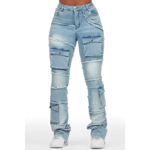 Mikayla Blue Stacked Flare Jean
