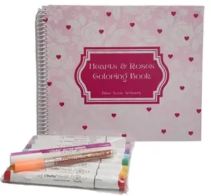 Hearts & Roses Coloring Book:Bold, Easy Designs + Ohuhu Marker Bundle