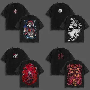 Demon Slayer Anime colletion Wash Oversize T-Shirt, Kibutsuji Muzan, Akaza, Kokushibo, Doma shirt, Anime Character Shirt, Infinity Castle shirt
