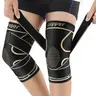 (2 Pack) Men's Copper Knee Braces with Adjustable Strap, Easy-to-Use Knee Compression Sleeves for Joint Pain Relief, Consistent Support for Arthritis, Running