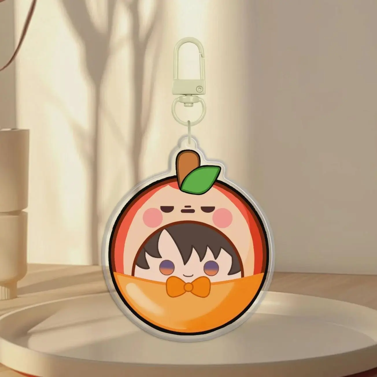 6 ops Tip-Top-Hop Caleb Rounding Clear Acrylic Keychain