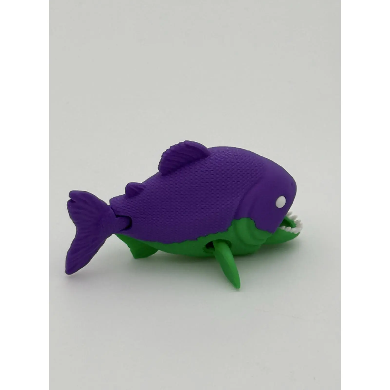 Articulated 3D Printed Biting Piranha Toy Set (4 Pieces) with Movable Fins and Jaw - Decorative Home Decor Statue for Kids, Ideal for Display, Four Pieces