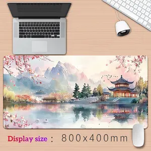 [Ink Painting Mousepad] 1pc Beautiful Ink Painting Mousepad, Keyboard Gaming Accessories Mouse Mat, Office Computer PC Gamer Laptop Desk Mat, Rubber Anti-Slip Office Mouse Pad