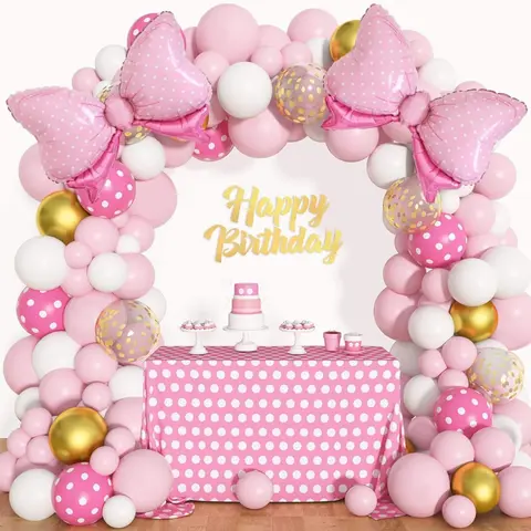 106-Piece Pink Birthday Balloon Decoration Kit – Party Decorations Supplies, Party Garland Arch Set for Girls’ Birthday & Baby Shower birthday decorations