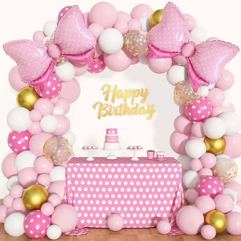 106-Piece Pink Birthday Balloon Decoration Kit – Party Decorations Supplies, Party Garland Arch Set for Girls’ Birthday & Baby Shower birthday  decorations