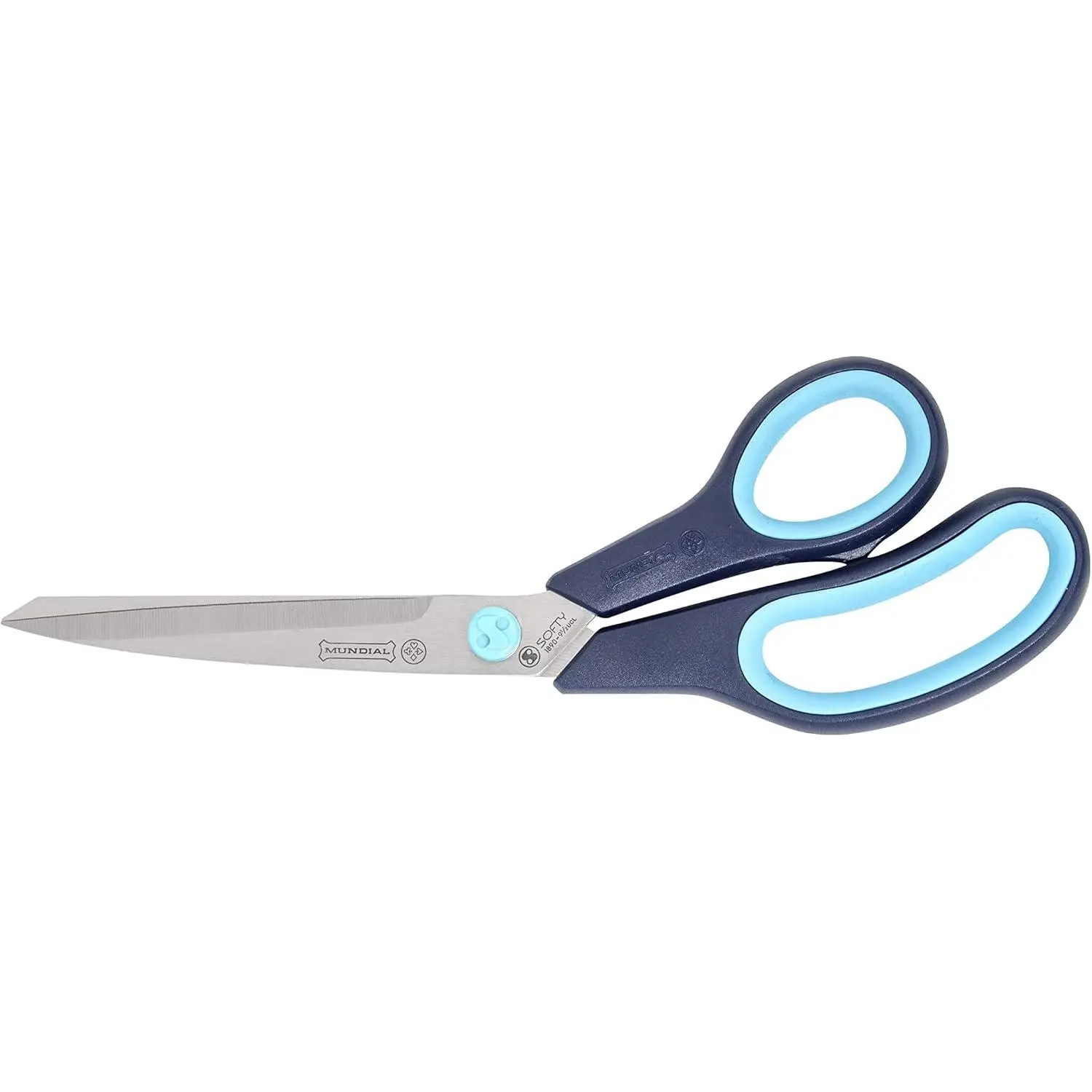 Unisex 9.5-Inch Stainless Steel Dressmakers Scissors for Adults, Professional Shears with Cushion Soft Blue Grip, Micro-Serrated Bottom Blade for Effortless Precision Cuts