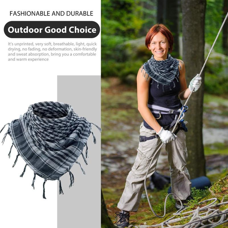 3 Pcs Shemagh Keffiyeh Head Neck Scarf Turban Unisex Arab Plaid Fringe Scarves with Tassel for Outdoor Limited Stocks Cotton Desert Scarf for Adventures