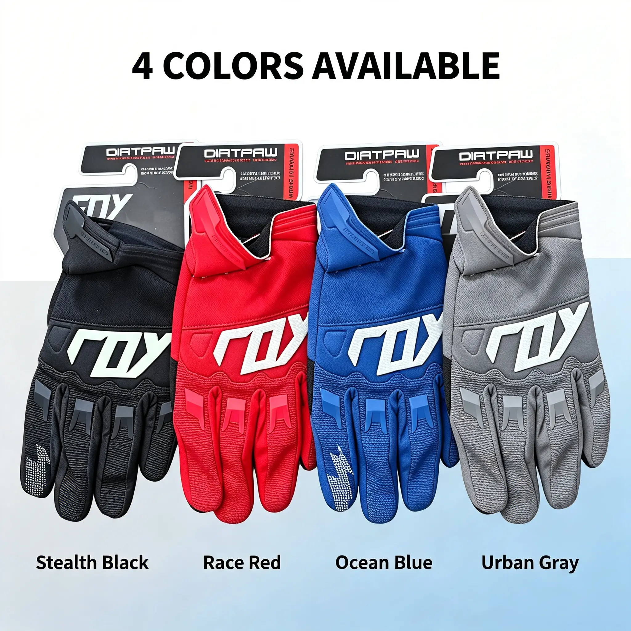 DIRTPAW Touch Screen Motocross Gloves Breathable Shock Absorbing Anti-Slip Dirt Bike ATV UTV Off-Road Motorcycle Racing Gloves for Men Women