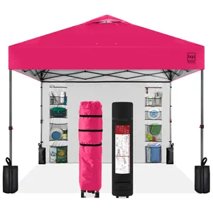 Best Choice Products 10x10ft Easy Setup Pop Up Canopy, Portable Tent w/ Side Wall, 1-Button Push, Case