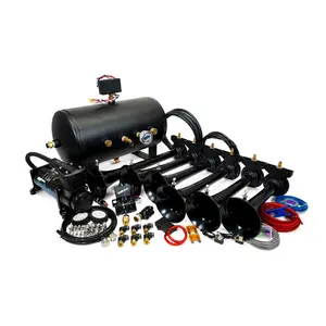 HornBlasters Shocker S6 544K Nightmare Edition Train Horn Kit 5-Gallon 150 PSI 12-Volt with Multi-Purpose Air System