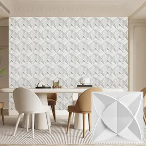 3D Diamond Flower Pattern Wall Panel, PVC Material Wall Decoration, Wall Decor for Living Room, Hall, Bedroom, Hotel, Office, Decorative Wallpaper