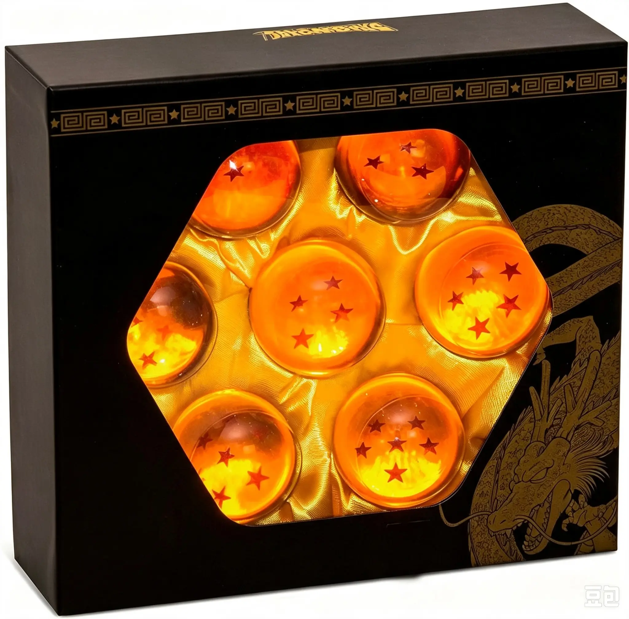 Crystal Star Balls Set, 7 Pcs 7.6cm Transparent Orange Resin Spheres with Gift Box, Collectible Decorative Balls for Home Desk Ornament, Cosplay Prop Gift for Anime Fans