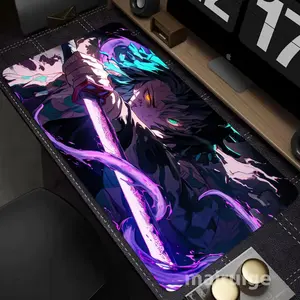 1 pack of XXL extra-large gaming mouse pad, “Demon Slayer” anime-themed mouse pad, 3mm thick non-slip rubber washable mouse pad, computer and office decor accessory, the perfect gift for gamers, suitable for laptops, desks, and office tables